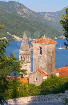 Ancient Churches in Perast. Kotor Bay, Montenegro