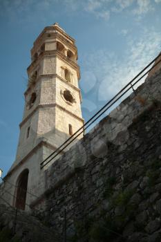 Old church in Perast town, Bay of Kotor, Montenegro
