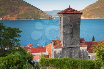 Ancient Orthodox Church in Perast town. Montenegro