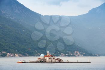 Bay of Kotor. Small island Our Lady of the Rocks