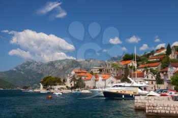 Embankment of Perast town, Bay of Kotor, Montenegro