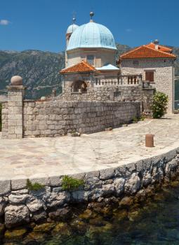 Ancient church on small island in Kotor Bay, Montenegro