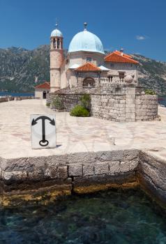 Ancient church on small island in Bay of Kotor, Montenegro