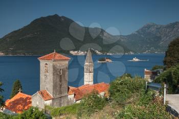 Bay of Kotor, Montenegro. Ancient Churches in Perast town
