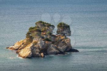 Katic. Small island in Adriatic sea, Montenegro