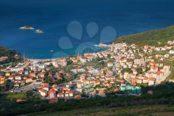 Montenegro. Adriatic Sea Coast. Petrovac town landscape