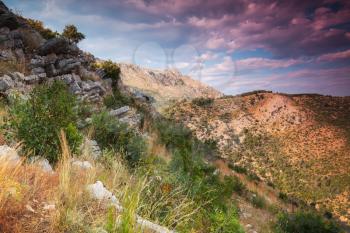Colorful Summer Morning Mountain Landscape, Montenegro