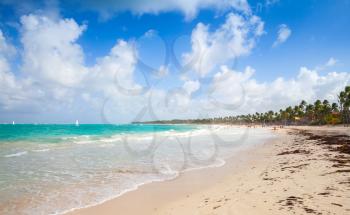 Coastal Caribbean landscape. Atlantic ocean, Dominican republic. Punta Cana