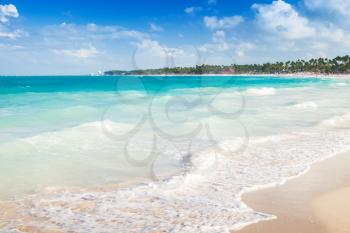 Caribbean landscape. Atlantic ocean coast, Dominican republic. Punta Cana