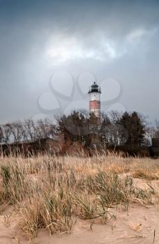Lighthouse of Narva-Joesuu town, Baltic Sea, Estonia