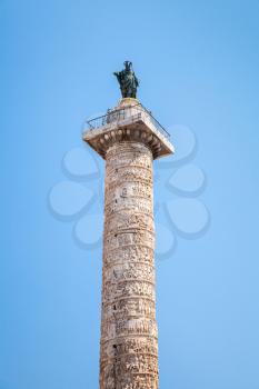 Column of Marcus Aurelius, one of the war monuments from ancient Rome, Italy