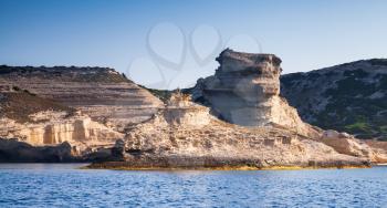 Coastal rocks of Mediterranean island Corsica, Corse-du-Sud, France