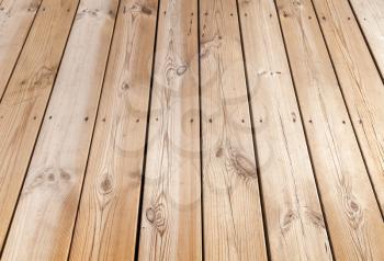 Natural new wooden floor. Background photo with perspective effect