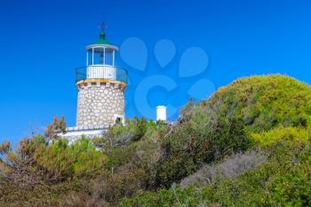 Skinari Lighthouse. It was manufactured in 1897, located In Zakynthos Island near Korithi above Cape Skinari