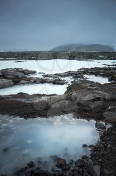 Iceland, Blue lagoon landscape. This geothermal spa is one of the most visited attractions in Iceland