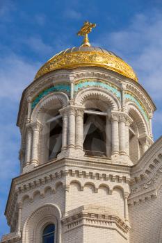 Dome of Orthodox Naval cathedral of St. Nicholas. Built in 1903-1913. Kronshtadt, St.Petersburg, Russia