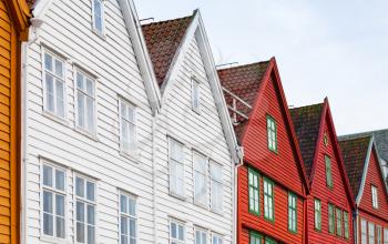 Traditional Norwegian wooden houses, Bergen Bryggen, Norway