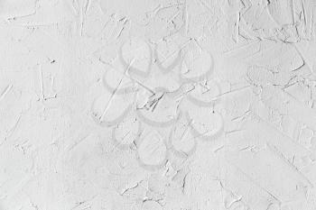 White concrete wall with plastering, background photo texture