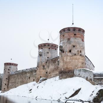Olavinlinna is a 15th-century three-tower castle located in Savonlinna, Finland. The fortress was founded by Erik Axelsson Tott in 1475