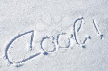 Cool! Hand drawn text on fresh snow 