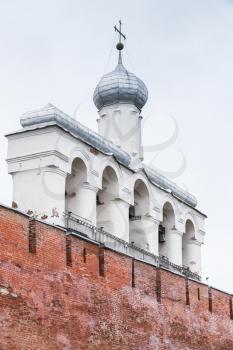 Belfry of Saint Sophia Cathedral, Veliky Novgorod, Russia. It was built in 1045-1050