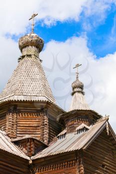 Ancient wooden church domes, Veliky Novgorod, Russia