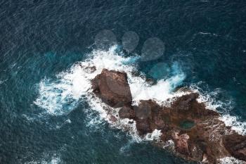 Coastal rocks of Atlantic Ocean. Madeira island, Portugal