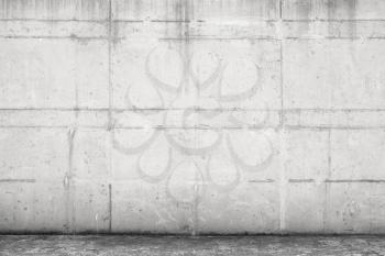 Abstract empty industrial architectural background, concrete wall and floor, front view
