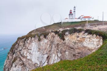 Lighthouse of Cabo da Roca. Westernmost point Portugal and Europe