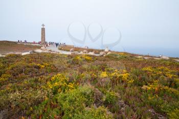 Cross on Cabo da Roca, Portugal - the most western point of European continent