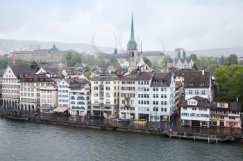 Skyline of old Zurich - the largest city in Switzerland and the capital of the canton Zurich 