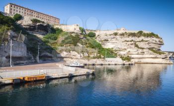 Main port of Bonifacio town, Corsica island, France