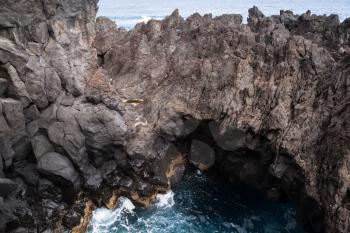 Coastal rocks of Porto Moniz, Madeira island, Portugal