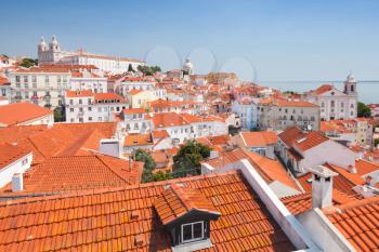 Alfama district in sunny summer day. Cityscape of Lisbon, Portugal