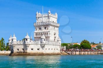 Belem tower - one of the most popular tourist attractions of Lisbon, Portugal. It was built in the early 16th century