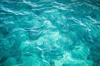 Blue ocean water surface, background photo texture