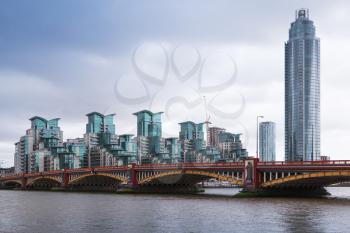 Cityscape of London, Wauxhall Bridge and modern skyscrapers
