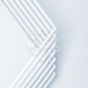 Abstract white square background, geometric pattern of corners. 3d render illustration