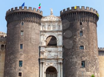 Castel Nouvo. Medieval castle in Naples, Italy. It was first erected in 1279, one of the main architectural landmarks of the city