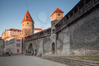 Fortress in old town of Tallinn in the morning sunlight