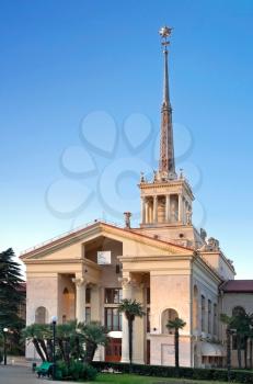 Old classical building of Sochi Seaport, Russia