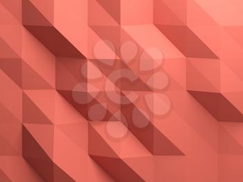 Red digital polygonal pattern. Abstract background texture, 3d illustration