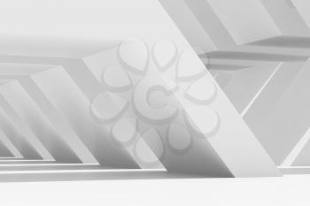 Abstract white interior background. Parametric architecture template. 3d rendering illustration
