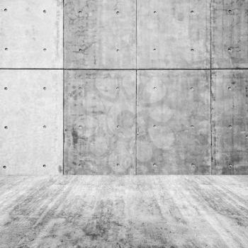 Abstract minimal interior, empty concrete room fragment with wall and floor