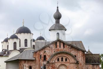 Church of St. Paraskevi and St. Nicholas Cathedral domes, Novgorod.