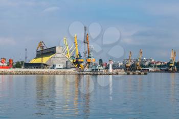 Burgas port, industrial landscape in summer day