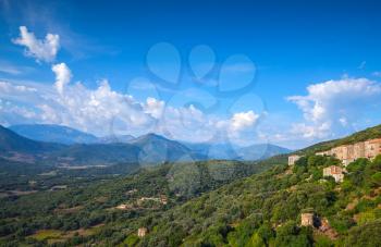 Mountain summer landscape. Sartene, South Corsica, France
