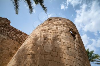 Tower of old Aqaba Fortress, Mamluk Castle or Aqaba Fort located in Aqaba city, Jordan