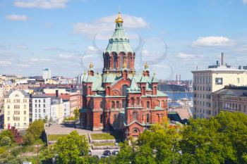 Helsinki, Finland. Uspenski Cathedral. Eastern Orthodox cathedral, dedicated to the Dormition of the Theotokos, was built in 1862-1868