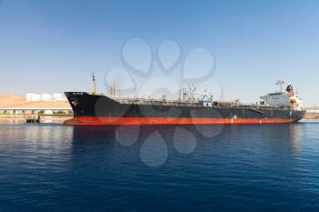 Oil tanker loading in new port of Aqaba, Jordan